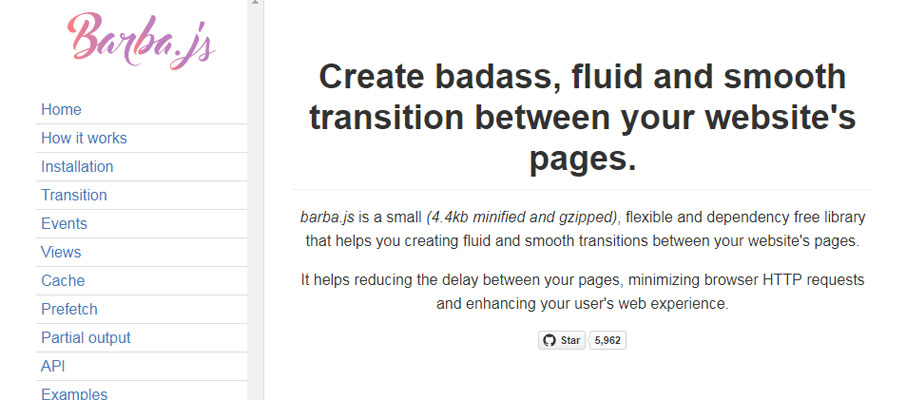 Barba.js: A plugin for page transitions