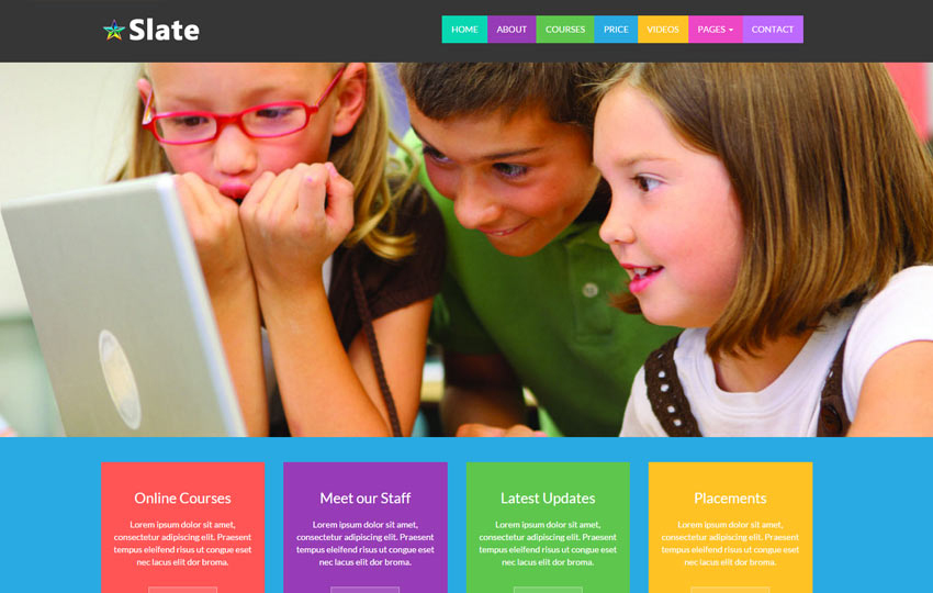 Slate Educational School free Bootstrap Template