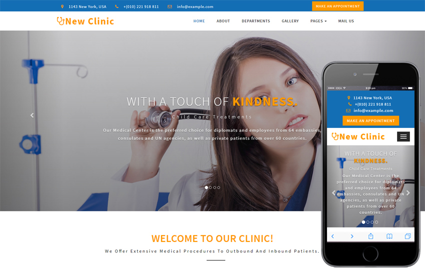 New Clinic Medical Category Bootstrap Responsive Web Template