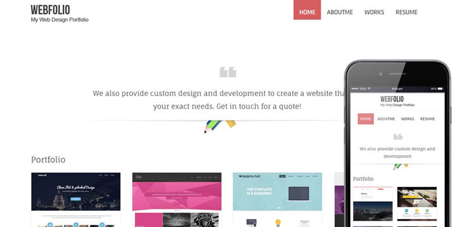 Webfolio – A Flat Responsive website template Webfolio – A Flat Responsive website template