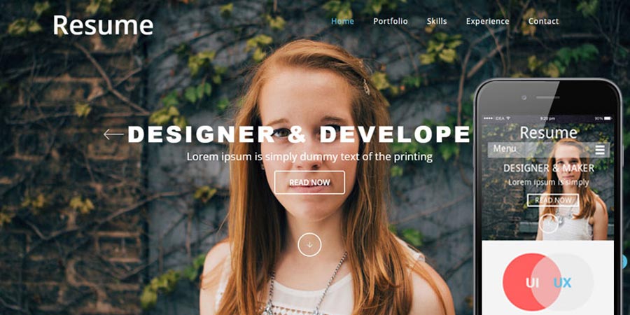 Resumer a SinglePage Flat Responsive web template Resumer a SinglePage Flat Responsive web template