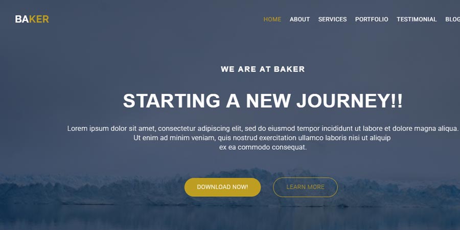 Baker – Free Responsive Personal Portfolio Website Template