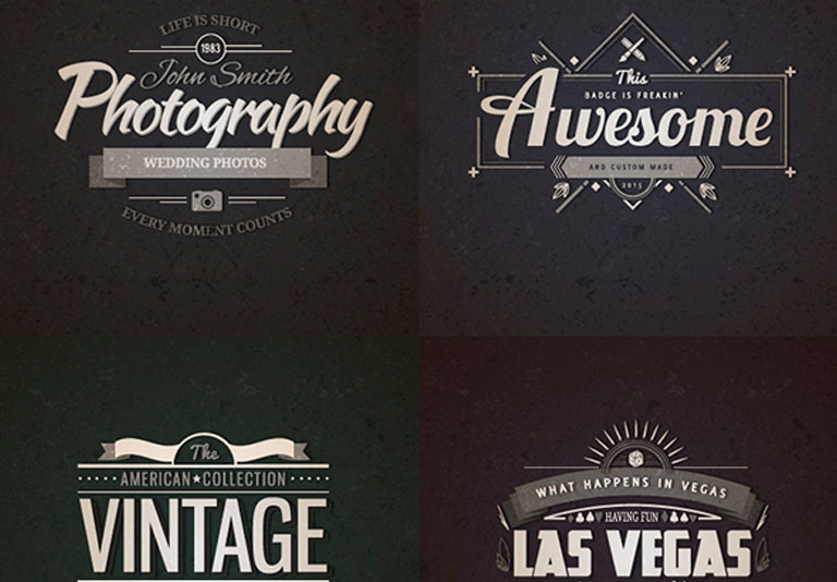 10 Retro Vintage Badges Vol.1