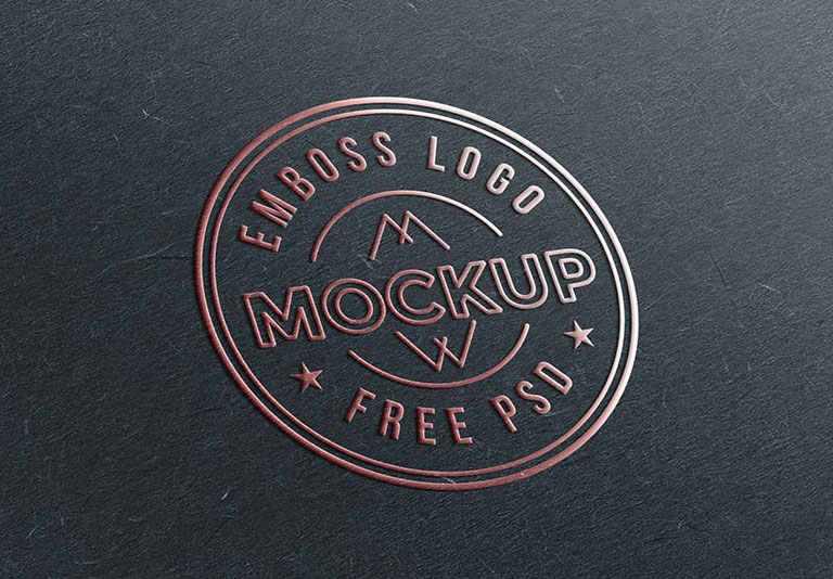 Emboss Paper Logo Mockup PSD