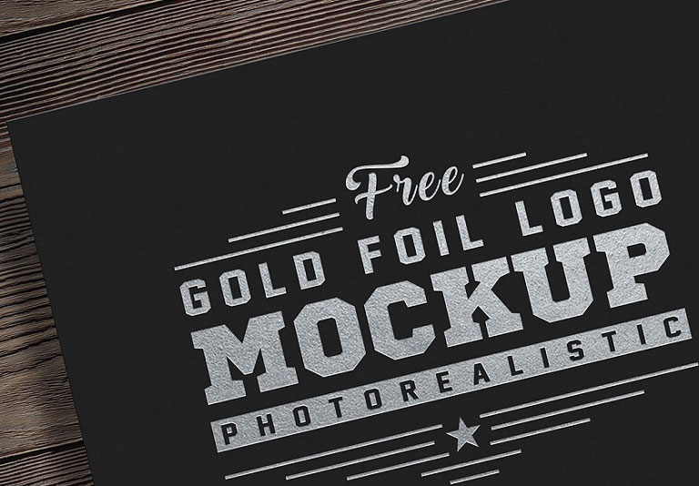 Photorealistic Gold & Silver Foil Logo Mockup