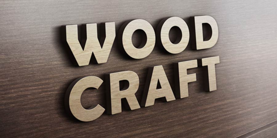 3D Wooden Logo MockUp