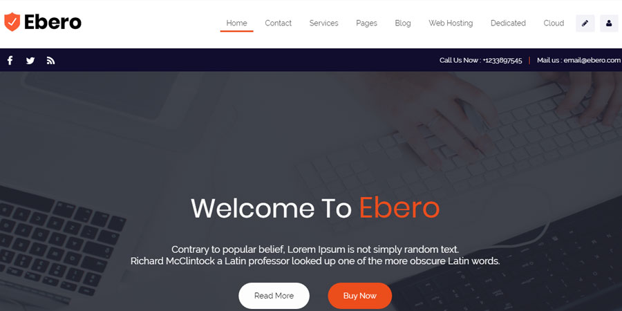 Ebero - Hosting HTML Template