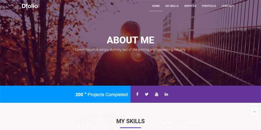 Dflow Portfolio One Page Template Free Download