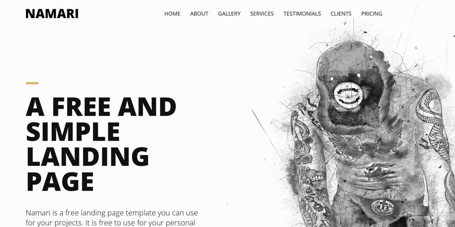 Namari One Page HTML Template