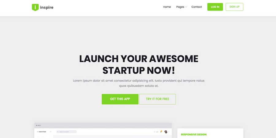 Inspire – Landing Page Bootstrap Website Template