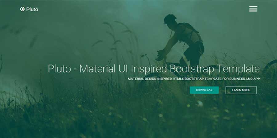 Pluto - Material UI Inspired Bootstrap Template