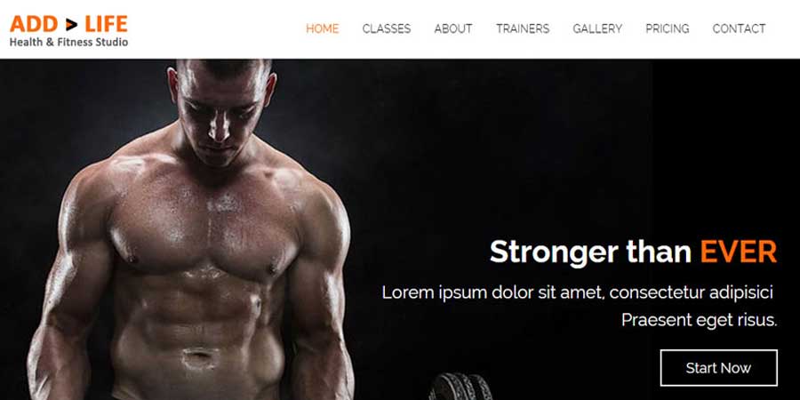 Add Life Health Fitness Free Bootstrap HTML5 Template