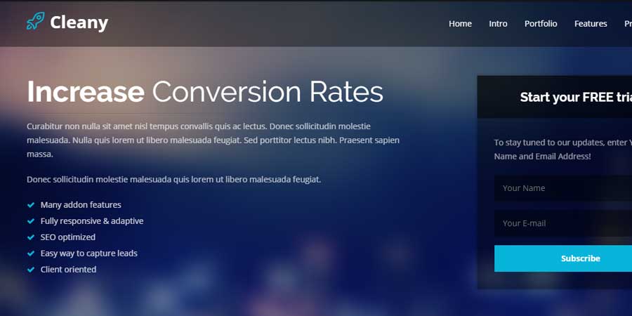 Cleany - HTML5 Landing Page