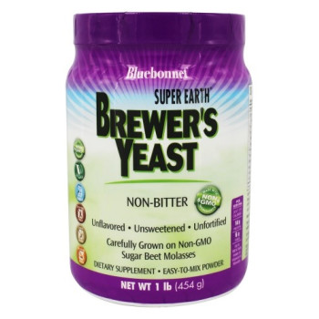 Bluebonnet Nutrition, Super Earth Brewer's Yeast Powder Non-Bitter Unflavored - 1 lb (454 g)