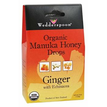 Wedderspoon, Organic Manuka Honey Drops, Ginger with Echinacea - 4 oz (120 g)