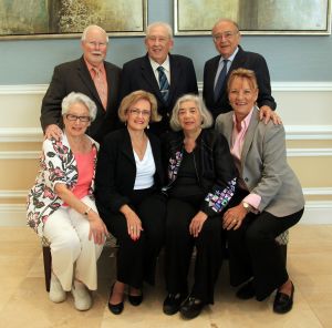 COBWRA Past Presidents, sitting (l-r): Barbara Katz, Dagmar Brahs, Sandra Greenberg; standing (l-r): Ken Lassiter, Stuart Caine, Lewis Doctor