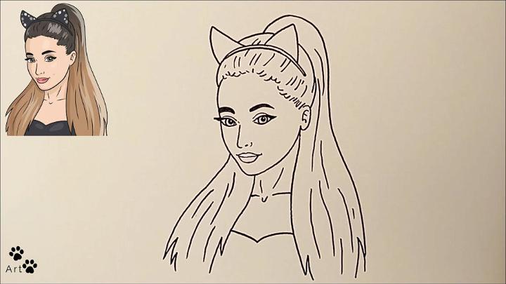 Simple and Easy Ariana Grande Drawing