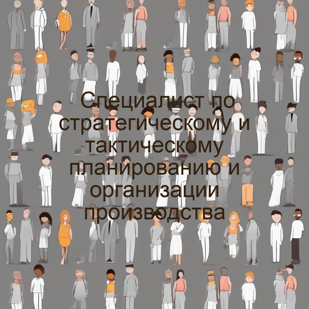 Специалист по стратегическому и тактическому планированию и организации производства