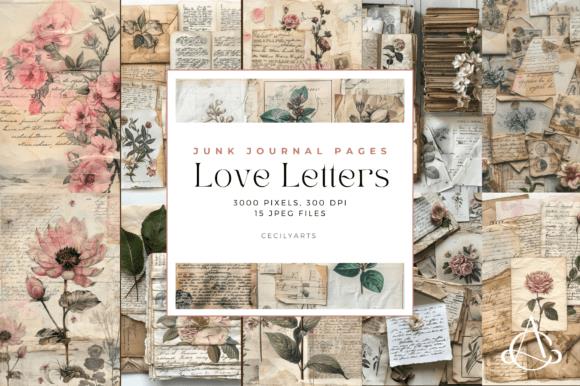 Vintage Love Letters Junk Journal Collage