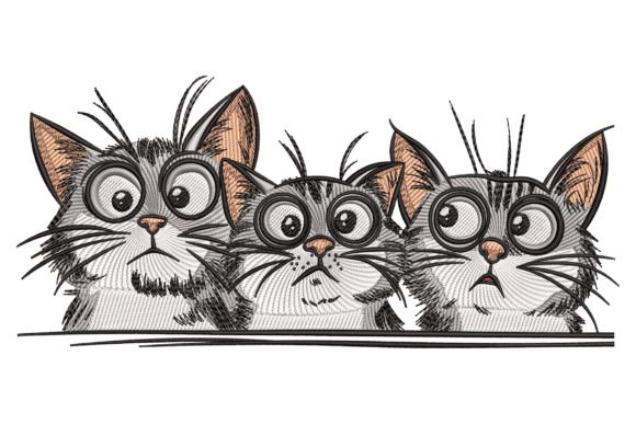 Funny Curious Cats coloring design