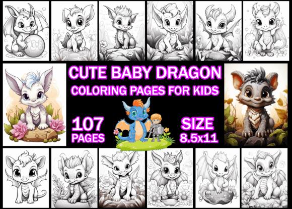 Cute Baby Dragon Coloring Book Cover