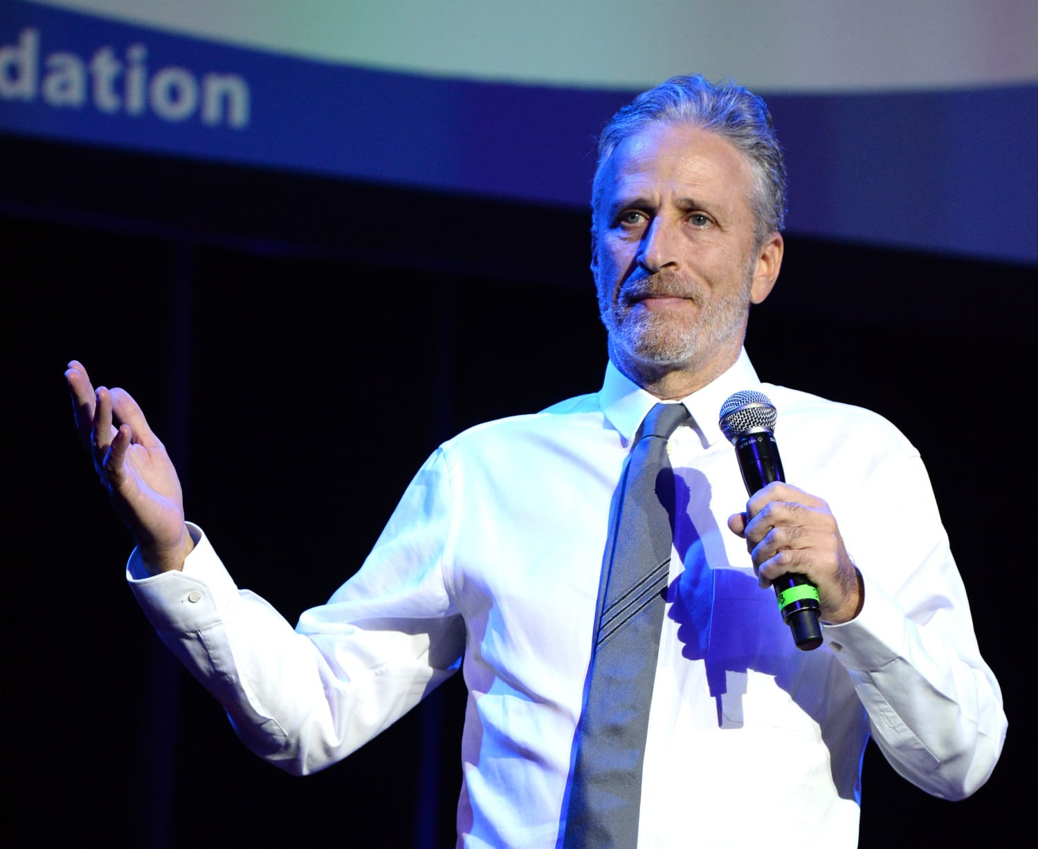 The New York Comedy Festival and The Bob Woodruff Foundation Present the 10th Annual Stand Up for Heroes Event by Kevin Mazur / Getty Images Entertainment jon stewart photo