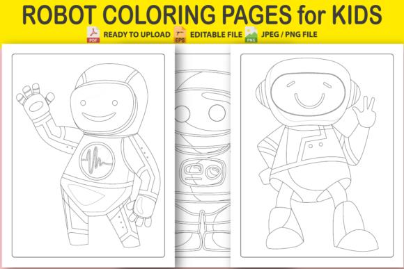 Robot coloring pages bundle