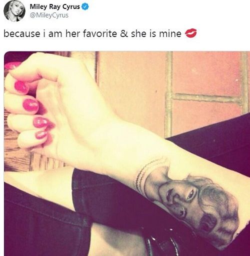 miley cyrus-grandmaa portrait tattoo