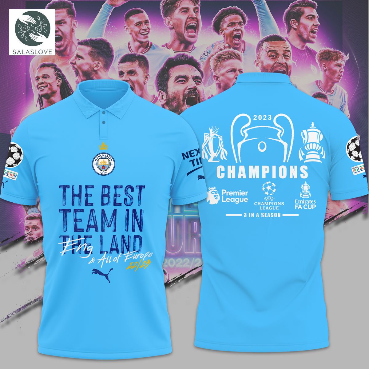 Manchester City FC Champions 2023 Polo Shirt TY30607