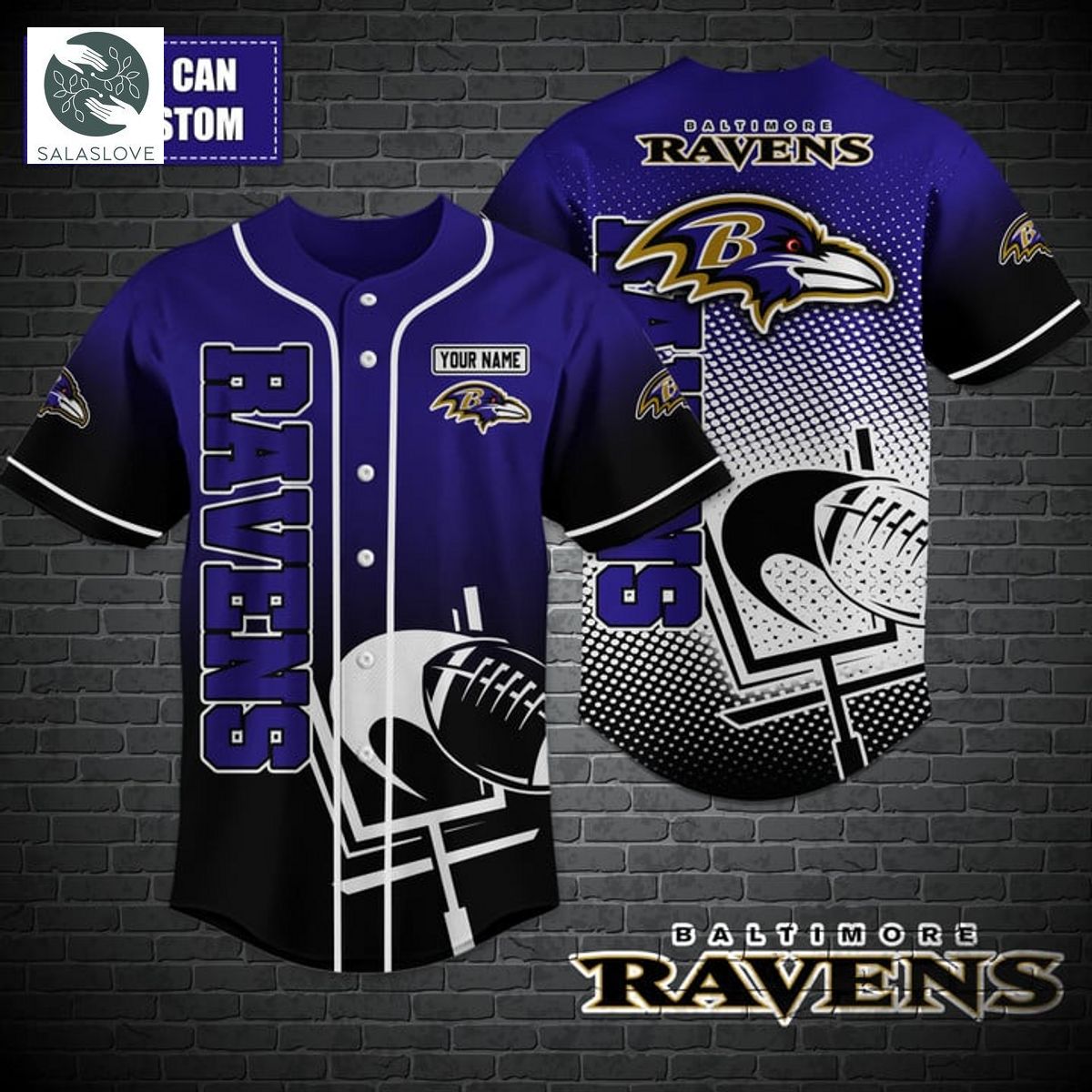 Baltimore Ravens NFL Baseball shirt Custom TY020701