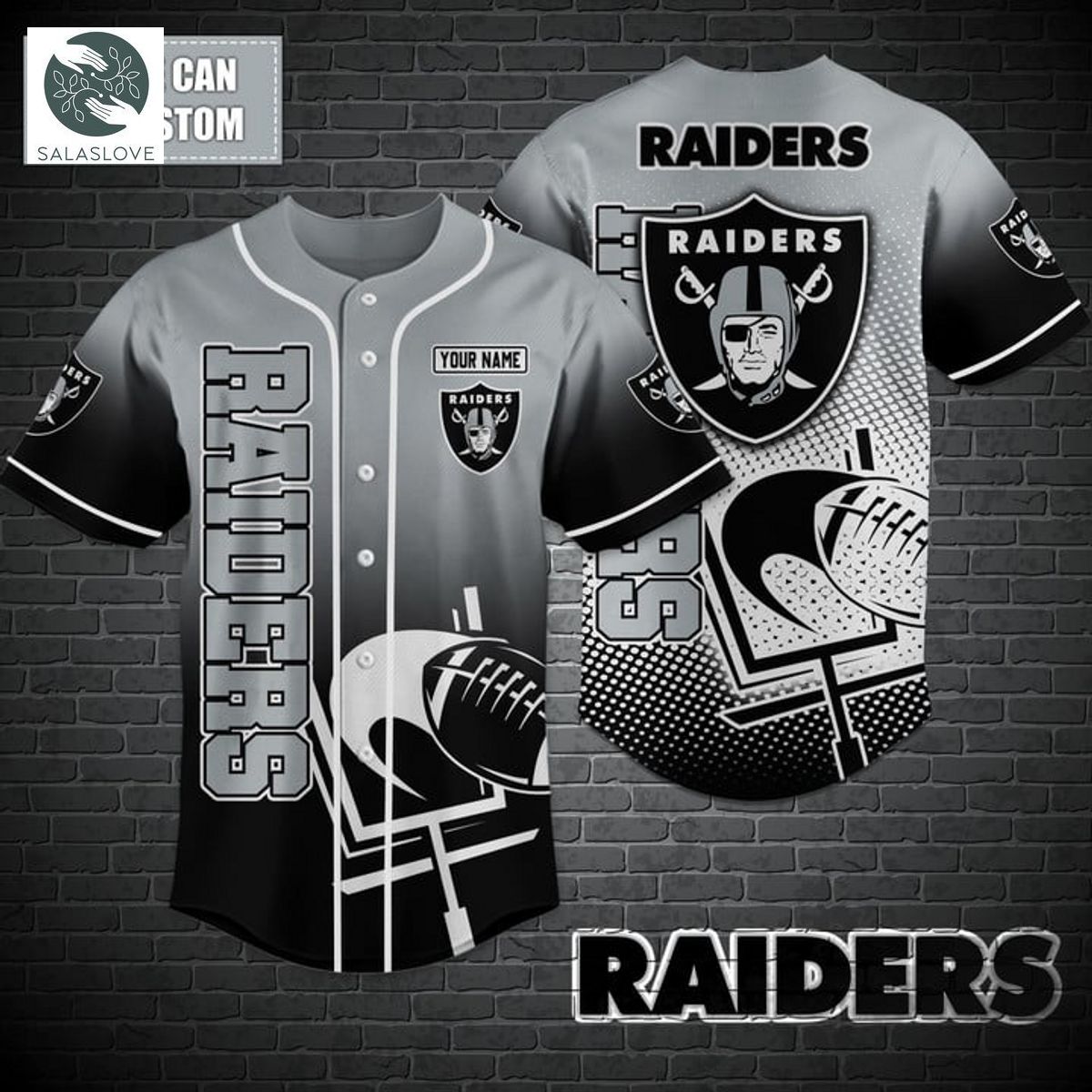 Las Vegas Raiders NFL Baseball shirt Custom TY020706
