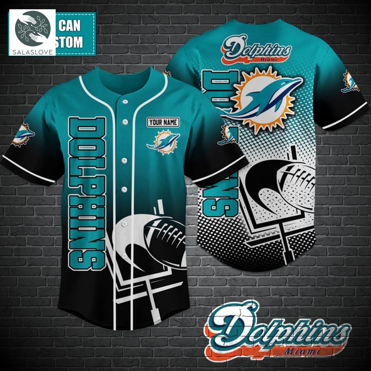 Miami Dolphins NFL Baseball shirt Custom TY020708