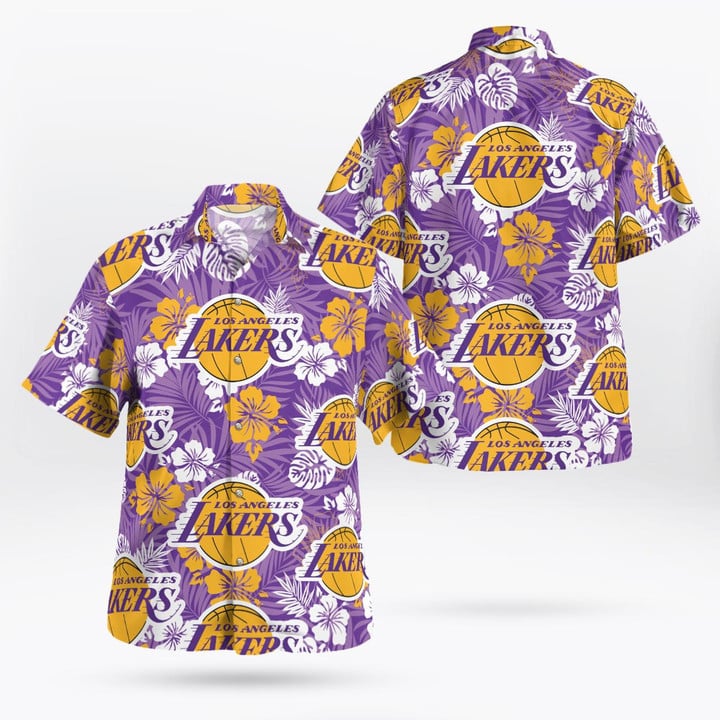 Los Angeles Lakers Floral Spectra Hawaiian Shirt TY7702