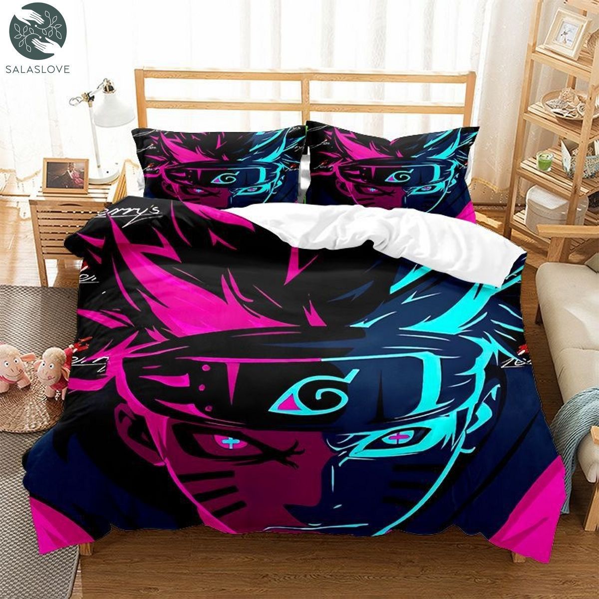 Naruto Bedding Set Duvet Cover Pillowcase Double Queen King Size Kids Bedroom TY8404