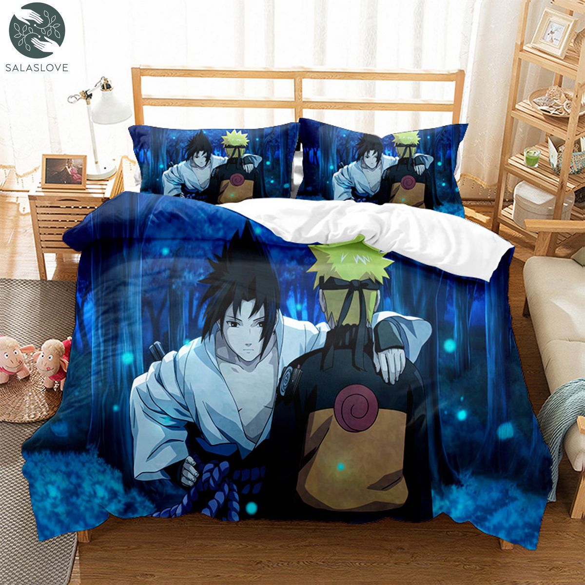 Naruto Bedding Set Duvet Cover Pillowcase Double Queen King Size Kids Bedroom TY8408