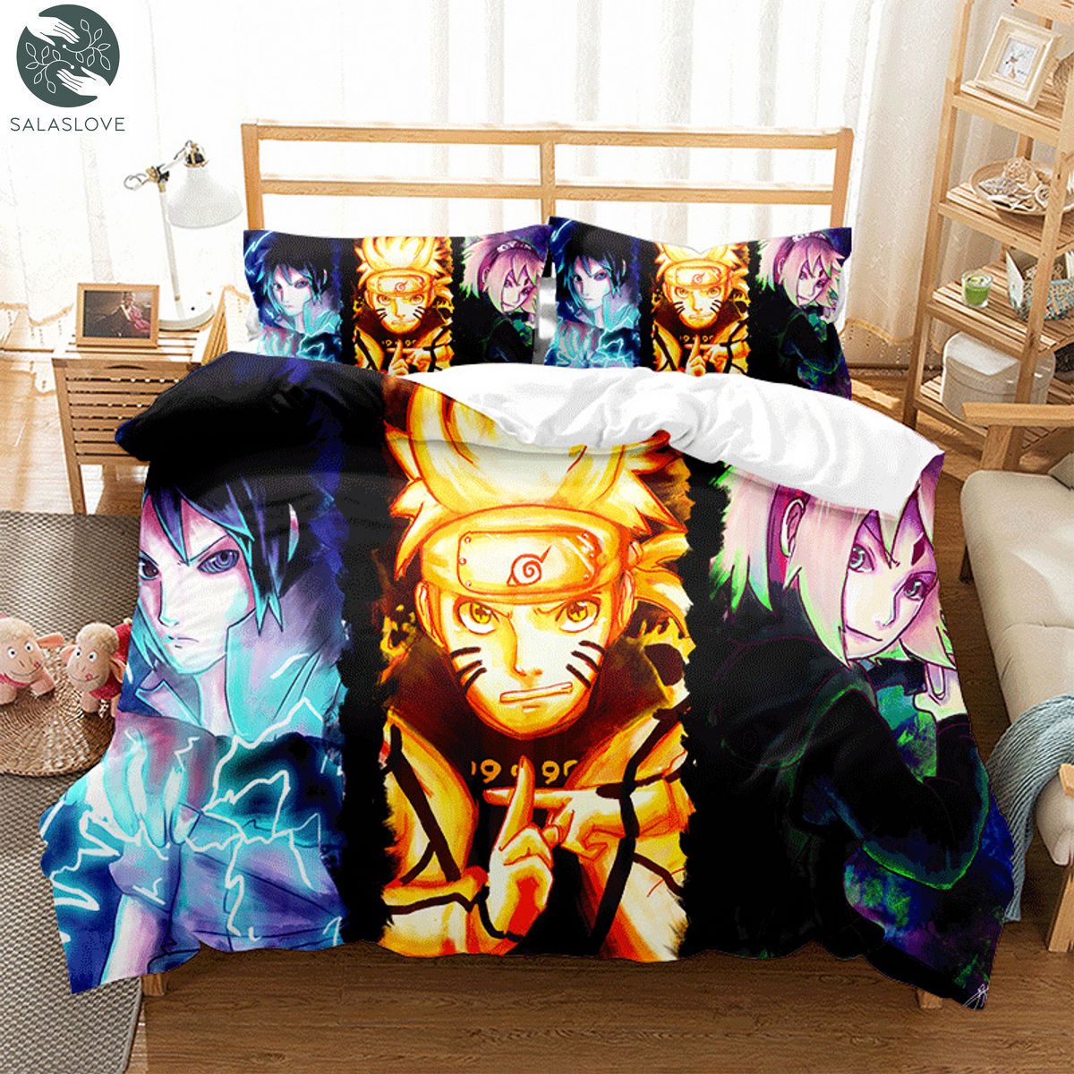 Naruto Bedding Set Duvet Cover Pillowcase Double Queen King Size Kids Bedroom TY8410