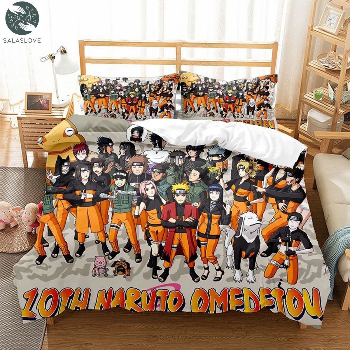 Naruto Bedding Set Duvet Cover Pillowcase Double Queen King Size Kids Bedroom TY8411