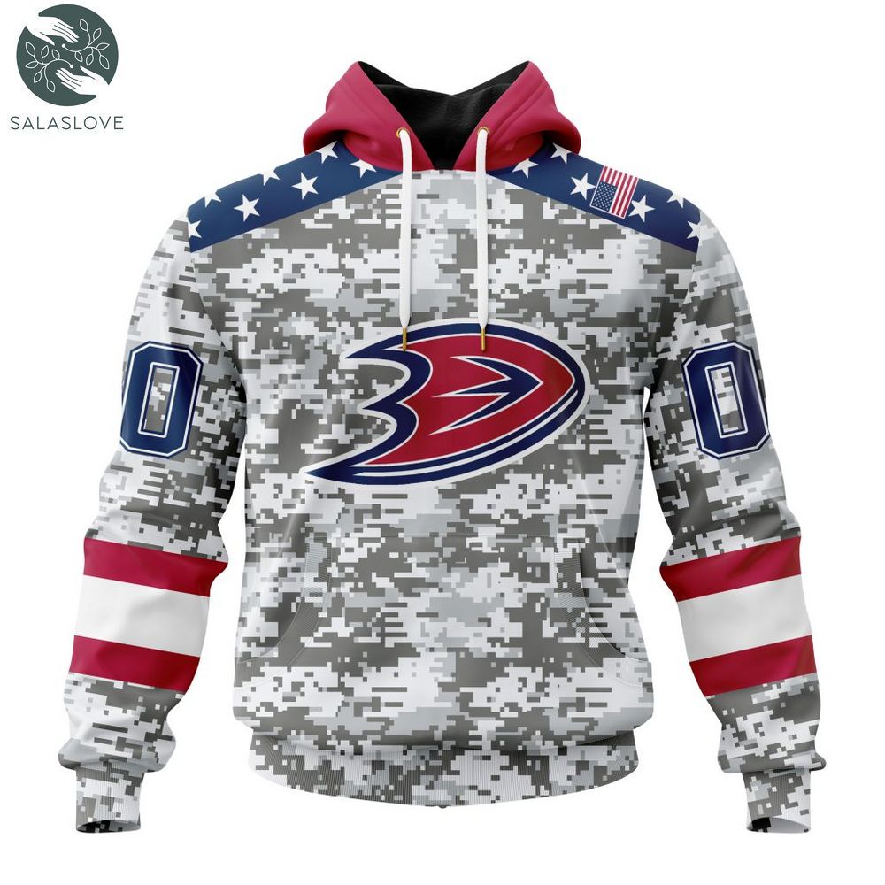 NHL Anaheim Ducks Special Camo Design For Veterans Day Hoodie