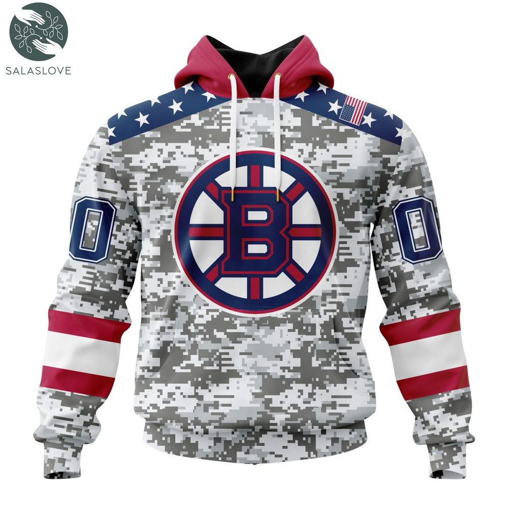 NHL Boston Bruins Special Camo Design For Veterans Day Hoodie