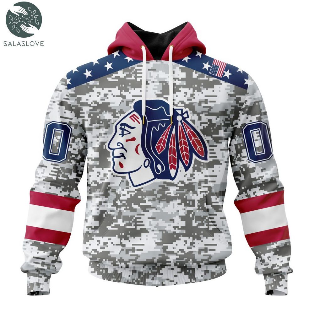 NHL Chicago Blackhawks Special Camo Design For Veterans Day Hoodie