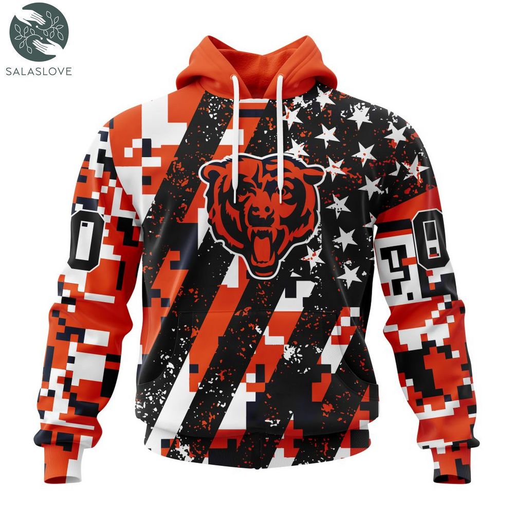 NFL Chicago Bears Special Camo Design For Veterans Day Hoodie