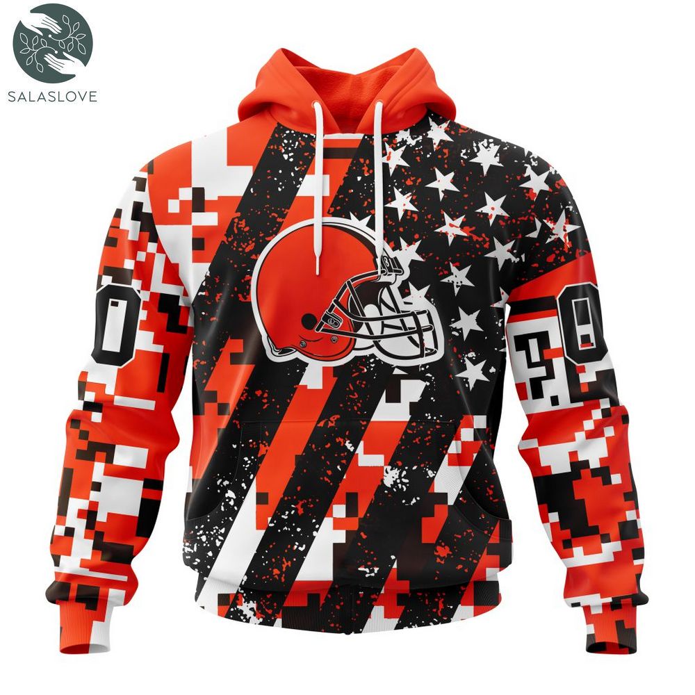 NFL Cleveland Browns Special Camo Design For Veterans Day Hoodie