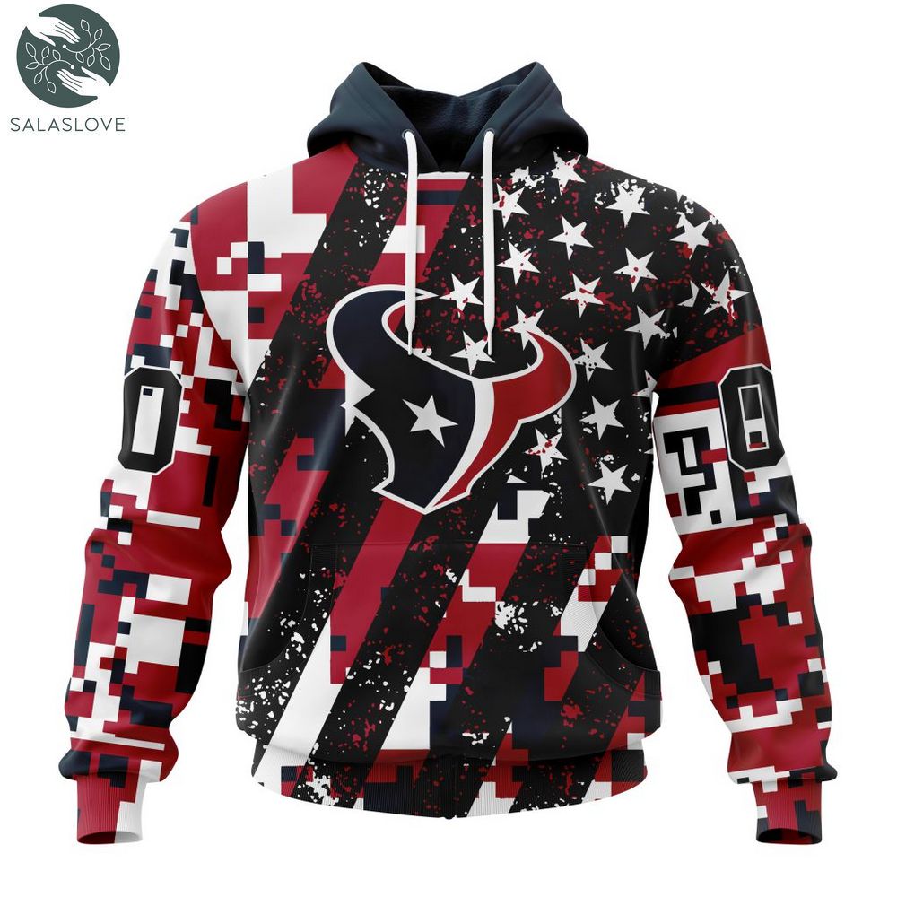 NFL Houston Texans Special Camo Design For Veterans Day Hoodie