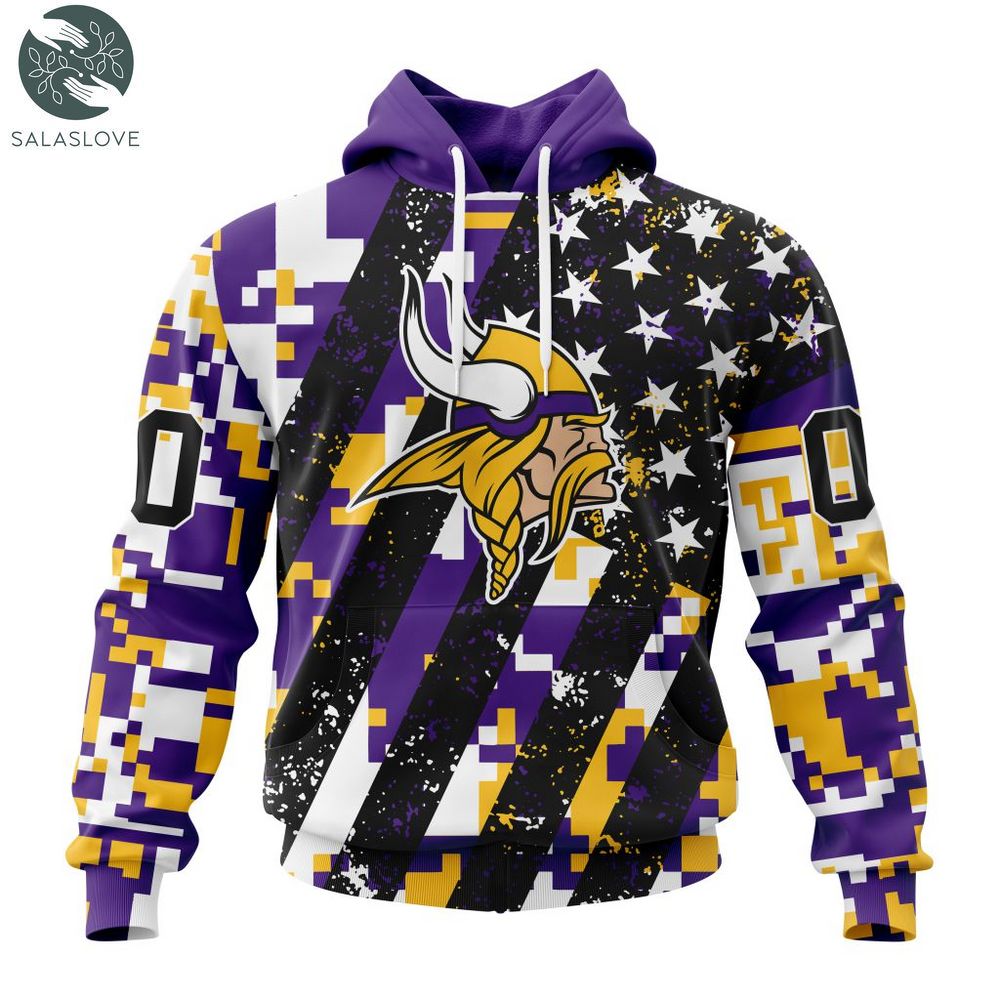 NFL Minnesota Vikings Special Camo Design For Veterans Day Hoodie