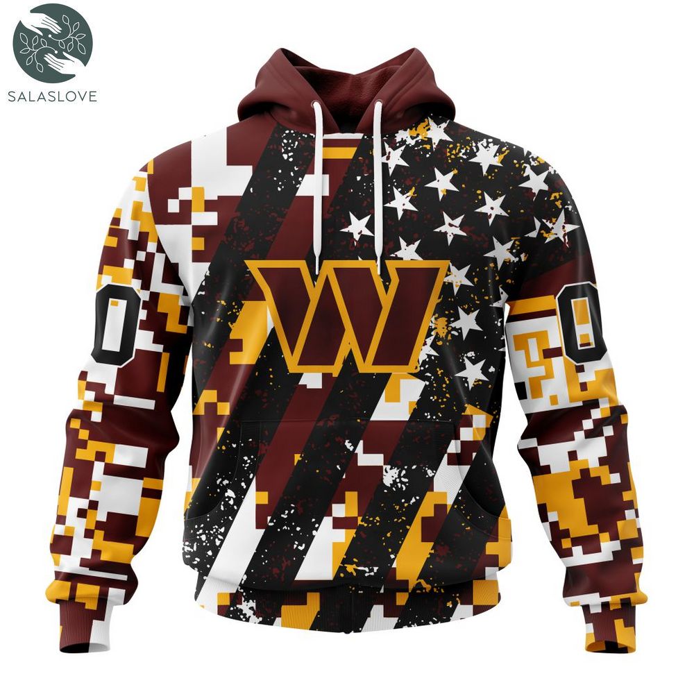 NFL Washington Commanders Special Camo Design For Veterans Day Hoodie