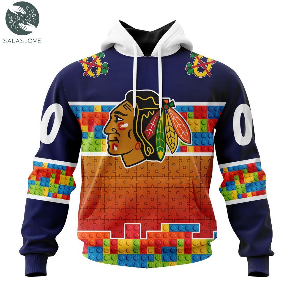 NHL Chicago Blackhawks Special Autism Awareness Design Hoodie