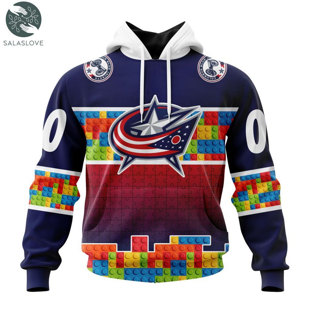 NHL Columbus Blue Jackets Special Autism Awareness Design Hoodie