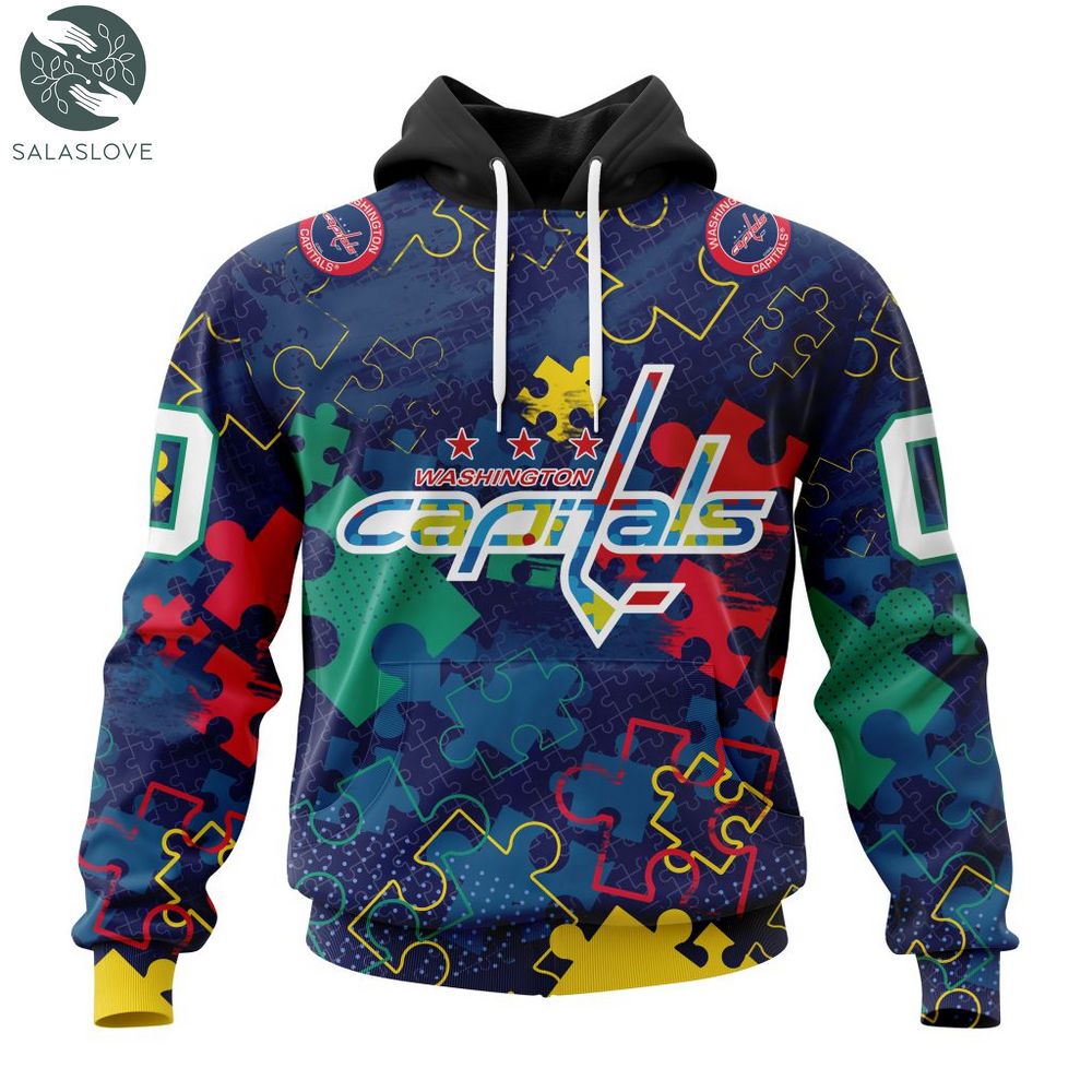 NHL Washington Capitals Specialized Fearless Against Autism Hoodie
