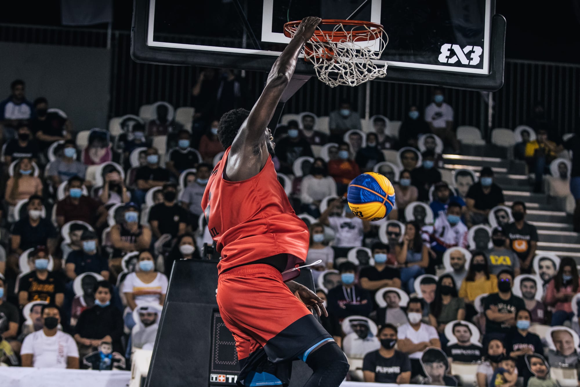 a FIBA 3x3 World Tour Abu Dhabi Masters cardboard fan FIBA