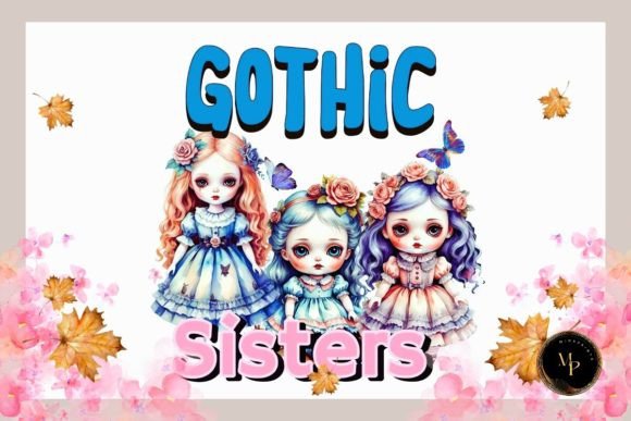 Gothic Sisters coloring page